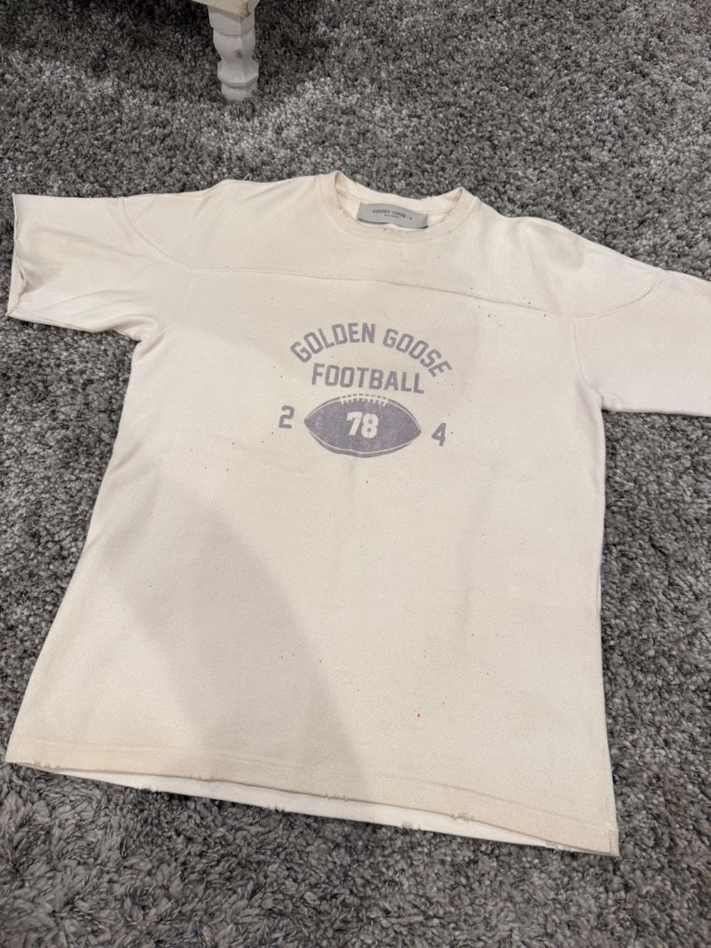 Golden Goose Cream 'Football' Graphic Tee